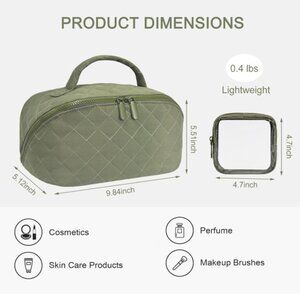 Wide Open Lay-flat Quilted Cosmetic Bag